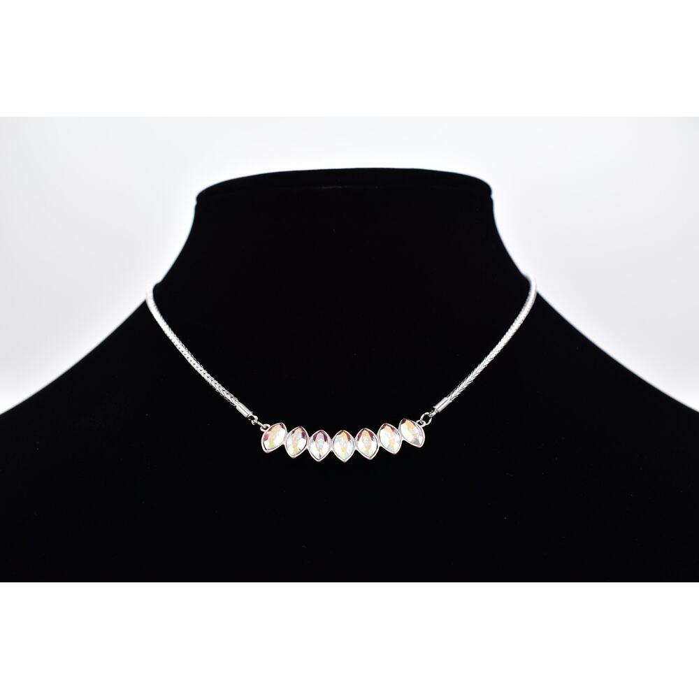 Touchstone Swarovski Crystal Marquise Collar Necklace Aurora Borealis TCS BinBQ